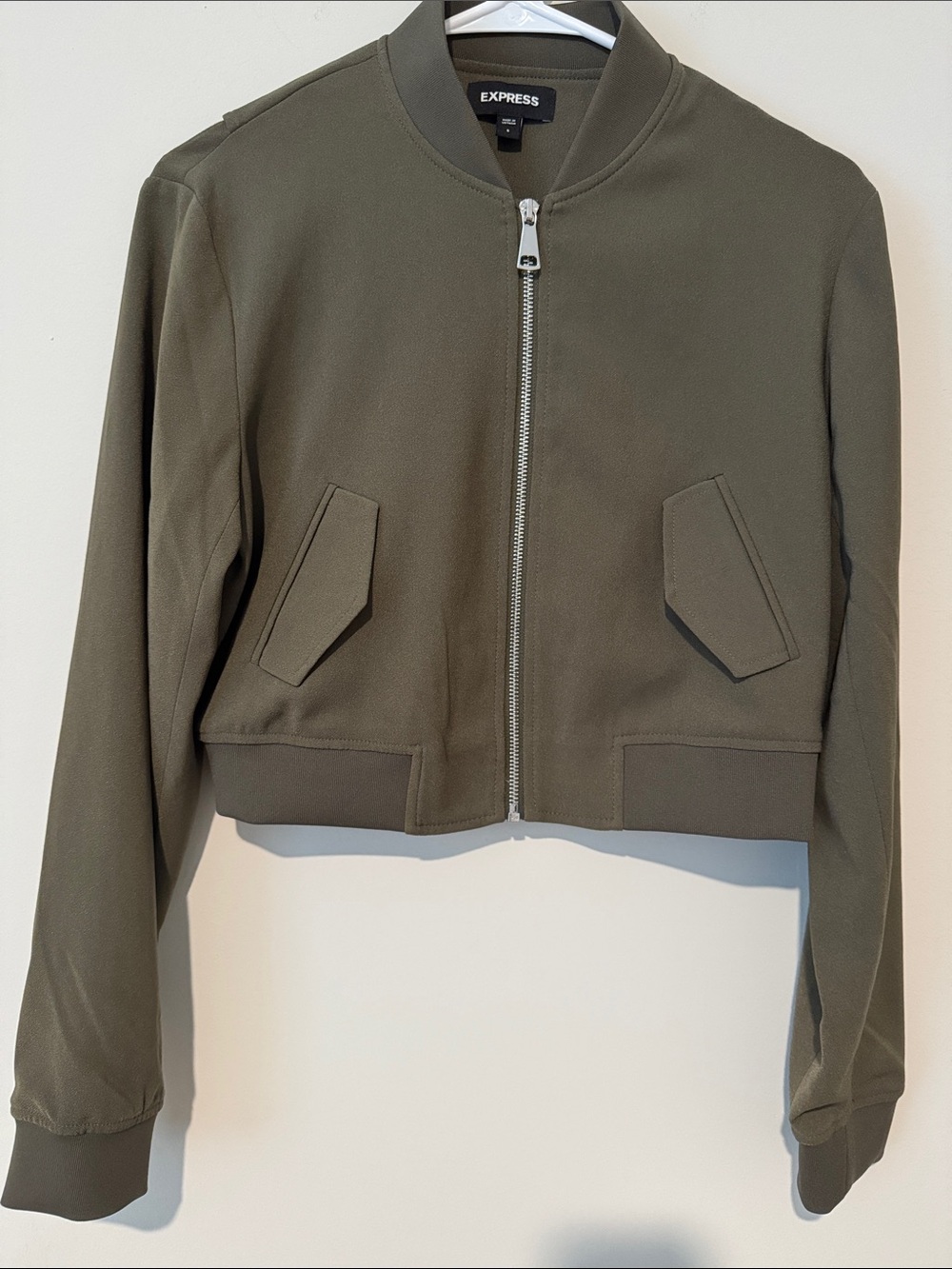 Express Cropped Bomber Jacket